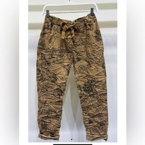 Venti 6 Paisley Print Drawstring Crinkle Joggers